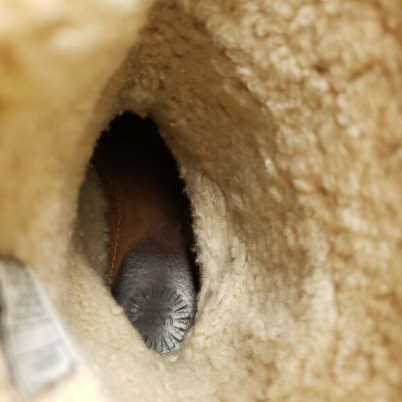 UGG Womens Shearling-Lined Leather Boots Size 9 Brown - Picture 9 of 9